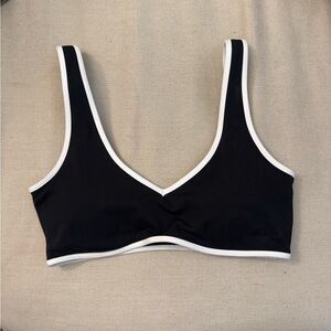 *SOLD*White Fox Boutique Black and White sports Bra with Minimalist Design